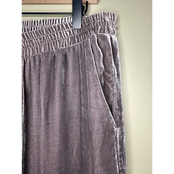 Jade by Johnny Was Wide Leg Flowy Velvet Pants Silk Blend Elastic Waist Large - Picture 4 of 9